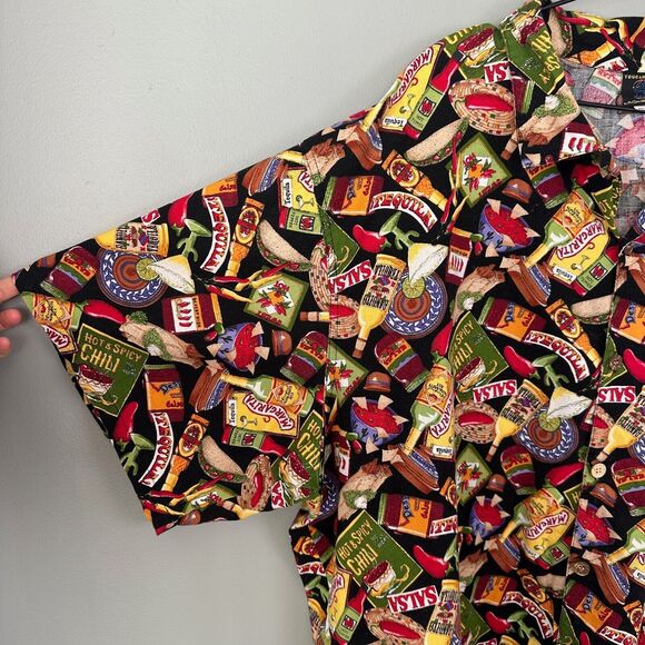 Toucan Dance by Fast Lane Short Sleeve Button Down Salsa Mexican Shirt Mens XXL - Picture 2 of 6